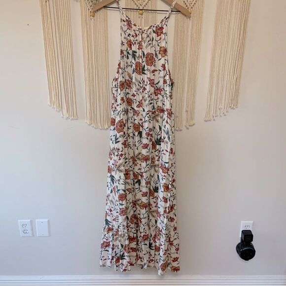 OLD NAVY Waist Defined Braided Strap Floral Maxi Dress White 3X Plus - Picture 3 of 14